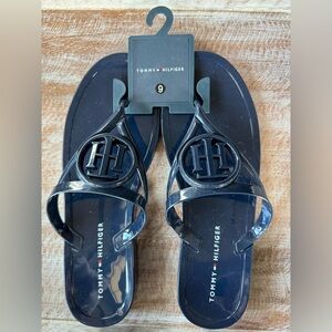 Tommy Hilfiger Vedna Dark Blue Flat Jelly Sandal Women's Size 9 (NWT)